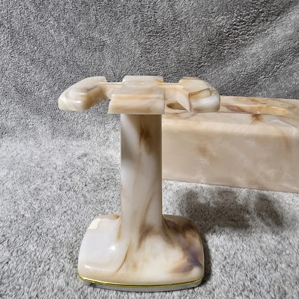 Acrylic Swirled Marbled Tissue Cover  And Toothbrush Razor Holder MCM